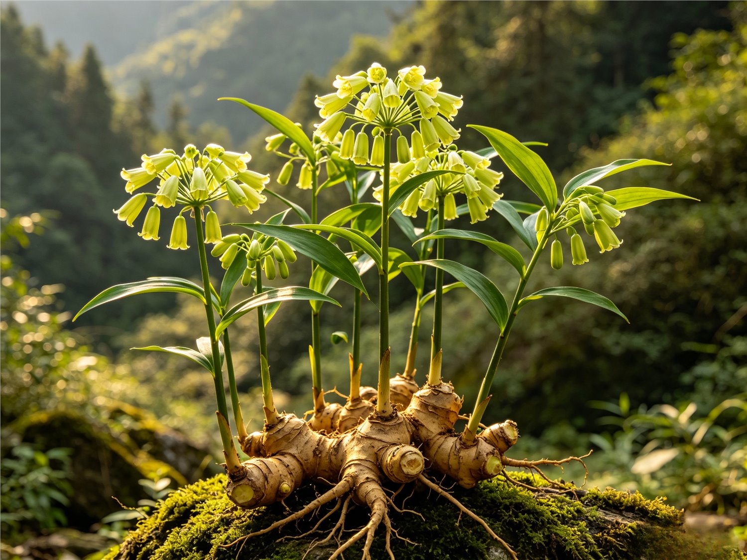 黄精植物原料与山林环境